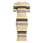 frame denim Frame Baja Stripe Cotton and Cashmere Rib Knit Midi T Shirt Dress Photo 9