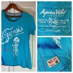 Apres Velo Cycosis Shirt Womens Large DIY‎ Tie Dye Cycling Biker Cyclist READ Blue Photo 1