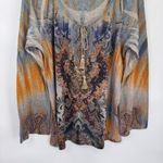 World Unity Sweater Womens XL Brown Boho Hippie Fairy Sparkle Flare Sleeve Photo 2