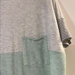 Pink Clover  Light Green and Gray Striped Tee Photo 2