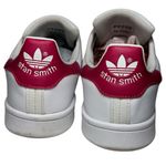 Adidas  Women’s Size 6 White Bold Pink Leather Stan Smith Shoes Sneakers Photo 5
