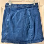 We The Free  Denim Cross Snap Wrap Skirt Size 10 Photo 1