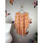 Anthropologie Orange Floral Mia Tiered Ruffled Tunic - Size - Medium Photo 3