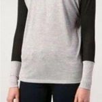 Vince  Black Gray Colorblock Long Sleeve T-Shirt Rayon Jersey Photo 0