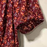 Old Navy  Maroon Dress with Flower Pattern Photo 3