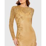 Mac Duggal NWT 5504 Gold Long Sleeve Embellished Gown Size 10 Photo 2
