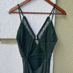 Honey and Rosie  emerald green and silver tinsel mini dress Photo 8