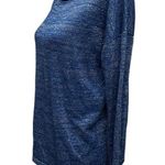Mango MNG  Blue Sparkly Silver Metallic Thread Long Sleeve Womens Top Size‎ L Photo 1