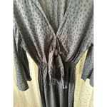 Khush Adhara Cheetah Print Deep V Neckline Front Tie Blouse Top Midi Dress L Size L Photo 3
