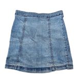 Blue Blush Denim Mini Skirt Button Front Sz S Photo 3