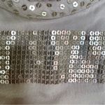 White House | Black Market WHBM Cream Silver Sequins Draped Neck Racerback Tank Photo 4