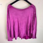 Free People Womens First Love Lace Up Top Bohemian Pink Size Small Oversized Photo 4