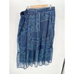 Coldwater Creek Coldwater Midi Skirt Blue Paisley Ruffle Elastic Stretch Waist Women Size 3X Photo 11