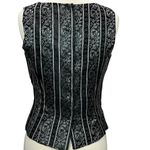 Vintage 90s Scott McClintock Top Womens 6 Black Brocade Floral Stripe Victorian Photo 2