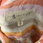 Lou & grey  Striped Linen Twist Front Shirt Women Small Preppy Beach Coastal Pink Photo 9