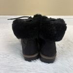 Esprit  Faux Leather Fur Lined Lace Up Chelsea Boots Black Size 7.5 Photo 4