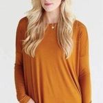 Piko 1988 Loose Fit Long Sleeve Top-Medium-Bamboo Blend-Boat Neck-Mustard-Soft Photo 0