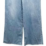 Stradivarius Super Wide Leg High Rise Slouchy Jeans Medium Wash Raw Hem Size 14 Photo 2