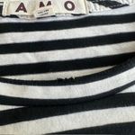 AMO Seaton Stripe Twist Tee Medium Black and White w/ Distressing Photo 9