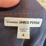 James Perse  Gray Button Up Shirt Roll Tab 3/4 Sleeve Utility Pockets Size 4 Photo 4