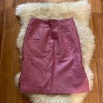 Newport News Easy Style Pink Leather Midi Pencil Skirt Sz 6 Photo 0