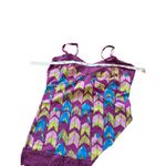 Route 66 Vintage Lace Trim Cami Tank Top Y2K Chevron Print Coquette Sz XS Photo 6