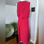 J. Jill Gala Rayon Maxi Sleeveless Shirt Dress w/ Tie at Waist Red/Pink size XLP Red Photo 2