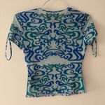 Urban Outfitters MIAOU x UO Exclusive Blue Swirl Print Mesh Top Size Medium Photo 8