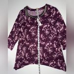 Carol Rose  Plum Paisley Blouse with Embellished Collar 💜 Photo 2