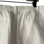 Lands' End Women's High Rise Linen Wide Leg Crop Pants Size 20W White Photo 3