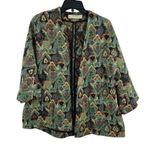 ZARA  Open Front Jacket Jacquard Green Multicolored Size Large Photo 0