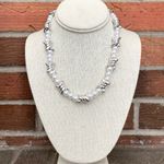 Faux Pearl Necklace with Barbed Wire Beads White Photo 1