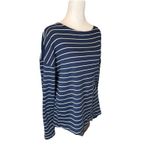 Sonoma Women's Goods Top Size XL Navy Blue White Stripe Long Sleeve NWT Photo 3