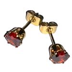 January birthstone garnet cz in 14k gold plated post earrings. New Red Photo 4