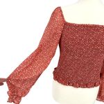 Lush Clothing LUSH Reyna Polka Dot Sheer Sleeve Blouse Light Pink Size XL NWT Photo 2