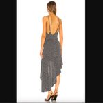 For Love & Lemons Margaux Black & Silver Glitter Maxi Dress S Photo 3