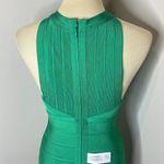 Herve Leger NWT‎  X Front Halter Cross Neck Dress Bodycon Bandage Green Opal Photo 8
