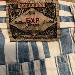 EXPRESS Vintage 90s High Rise Mom Blue Striped Knee Length Shorts Size 9/10 Photo 3