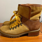 Frye and Co. Anise Hiking Boot Leather Suede Lace Up Fashion Gorpcore Shearling Tan Size 9 Photo 0