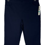 Alfred Dunner  Petite SZ 16P Allure Capris Stretch Pull-On Flat Front Pocket Navy Photo 0