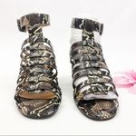 Vionic  Perk Sami Leather Caged Heeled Sandals: Black Boa Snakeskin Photo 2
