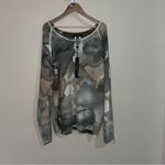 Charlie B Green & Brown Abstract Watercolor Print Reversible Sweater Size Lg NWT Photo 5