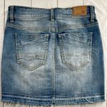 BKE  Denim Blue Frayed Mini Skirt Photo 3
