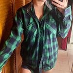 Flannel Button Up Green Size L Photo 0