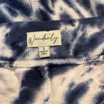 Wonderly  NWT blue tie dye fleece pull-on drawstring cuffed shorts w/ pockets. S Photo 5
