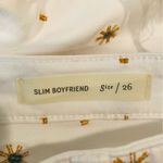 Pilcro Anthropologie  embroidered white denim shorts. Size 26 Photo 5