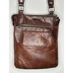 Y2K Lip Pell Italy Brown Genuine Leather Crossbody Bag Messenger Style Photo 3