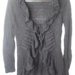 XTaren  Black Waterfall Long Cardigan Sweater S Photo 1