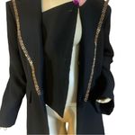 VINTAGE 1990'S GIOVANNA BLACK W/ GOLD GREEK KEY DESIGN COCKTAIL BLAZER (18) Photo 6