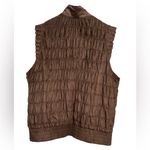 Women's Brown Quilted Vest Size L Photo 2